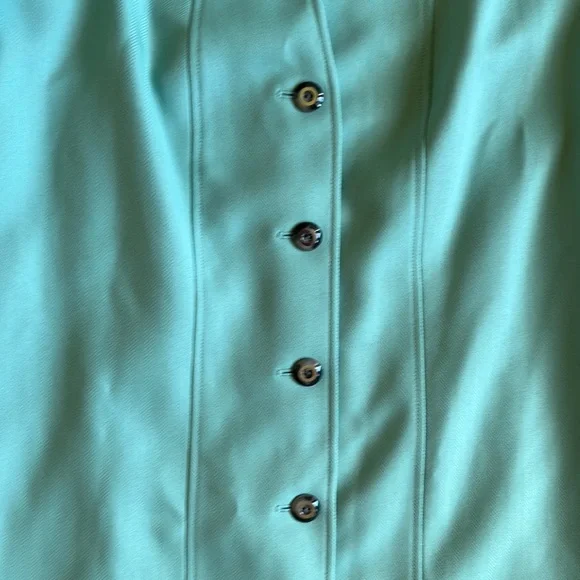 Tahari Arthur S. Levine light teal/green dress Coat/Blazer/Jacket. - Picture 3 of 10